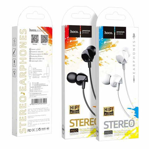 Căști Hoco cu Fir Jack 3.5 mm și Microfon, M60, Negru [4]