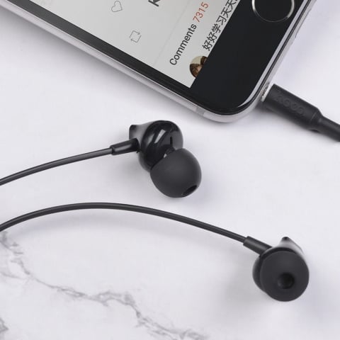 Căști Hoco cu Fir Jack 3.5 mm și Microfon, M60, Negru [1]
