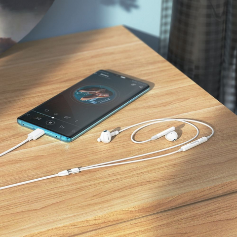 Diverse - Căști Hoco cu Fir Type-C și Microfon, M93, Alb