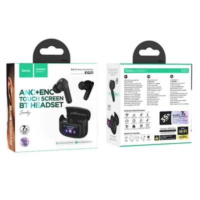 Casti Wireless Hoco Premium product  EQ21 cu Ecran Tactil TWS ANC ENC – Midnight Black [2]