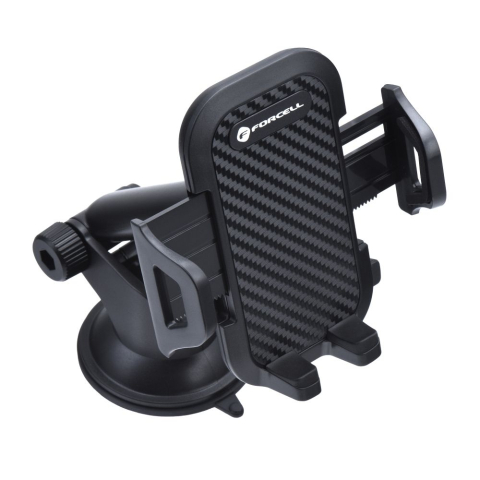 Forcell F-Grip Carbon – Suport auto universal pentru telefon, braț reglabil, prindere parbriz/cockpit, negru [4]