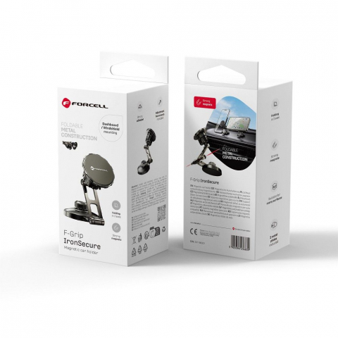Forcell Suport Auto Magnetic F-Grip IronSecure pentru Parbriz și Bord, Negru [5]