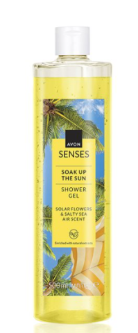 Îngrijire a Corpului - Gel de Duș Avon Senses Soak Up The Sun – Flori Solare și Aer Marin 500 ml