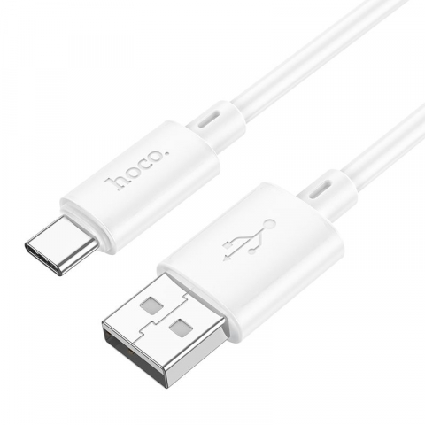 Cabluri - Hoco Cablu USB-A la Type-C X88, 3A, 1m, Alb