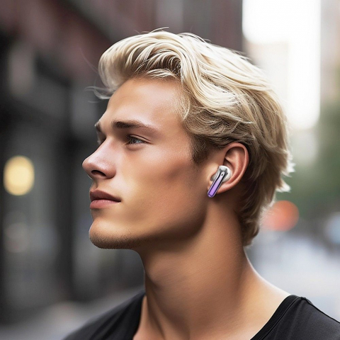 Hoco Căști Wireless Bluetooth TWS EQ16, ANC + ENC, Purple Glaze [2]