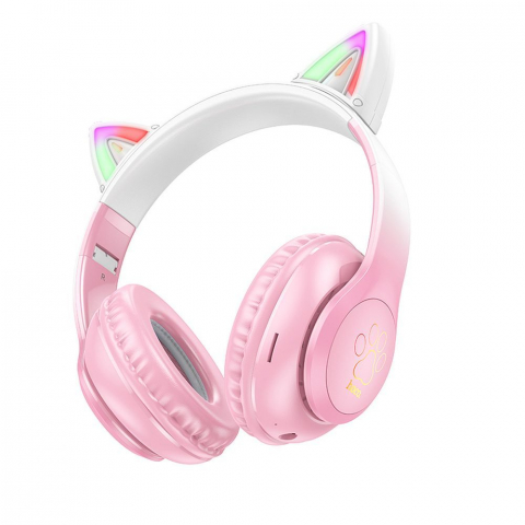 Hoco Căști Wireless Bluetooth W42 cu Urechi de Pisică, Cherry Blossom [1]