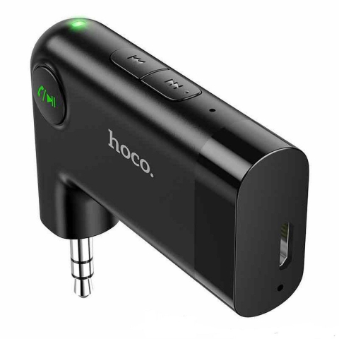Hoco E53 – Adaptor auto Bluetooth AUX wireless, negru [4]
