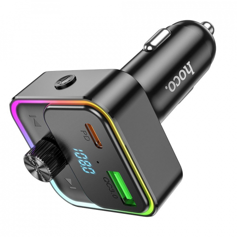 Hoco Încărcător Auto Bravery E81 cu Bluetooth, FM Transmitter, PD 30W + QC3.0, Negru [4]