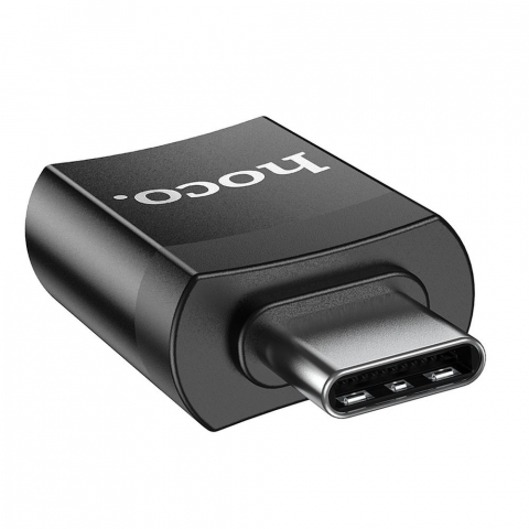 Hoco UA17 - Adaptor OTG Type-C Male la USB-A Female, Negru [3]