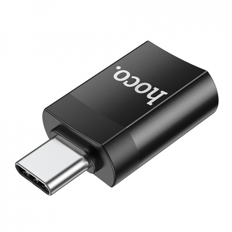 Hoco UA17 - Adaptor OTG Type-C Male la USB-A Female, Negru [1]