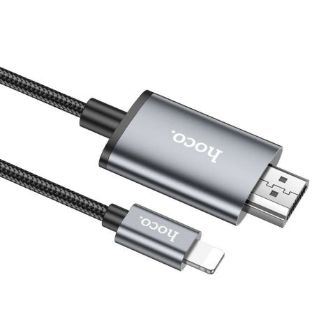 Hoco UA27 – Cablu Lightning la HDMI 1080p, 2 m, gri metalic [1]