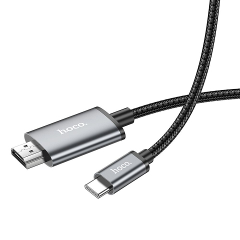 Hoco UA27 – Cablu USB-C la HDMI 4K 30Hz, 2 m, gri metalic [2]