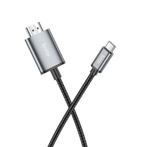 Hoco UA27 – Cablu USB-C la HDMI 4K 30Hz, 2 m, gri metalic [1]