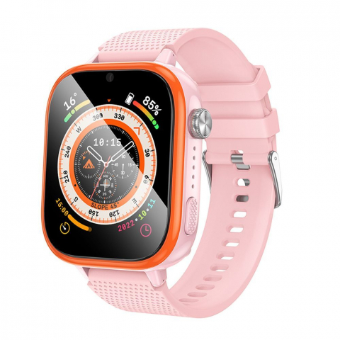 Ceasuri - Hoco Y101 - Smartwatch pentru Copii cu Funcție de Apel, 4G, Roz