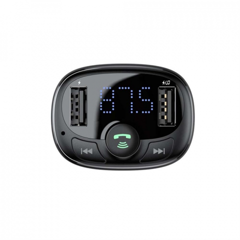 Transmitatoare audio FM - Încărcător Auto Baseus cu 2 x USB-A și Transmițător FM + BT, 3.4A, S-09A, CCMT000001, Negru