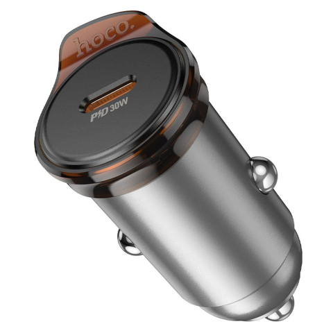 Incarcatoare - Incarcator Auto Hoco NZ16 USB-C 30W Fast Charge PD QC Metal Gray