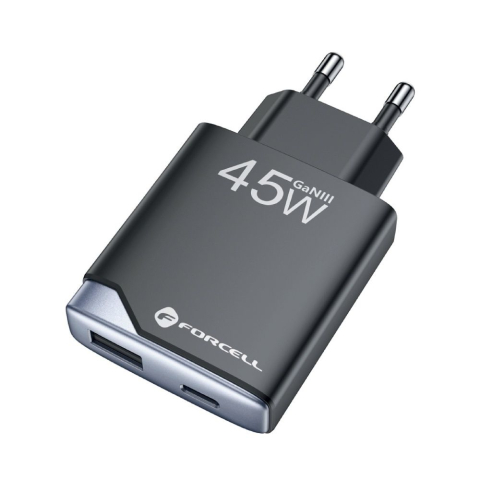 Incarcatoare - Încărcător Forcell GaN III 45W Ultra Slim USB-C + USB-A PD QC4.0