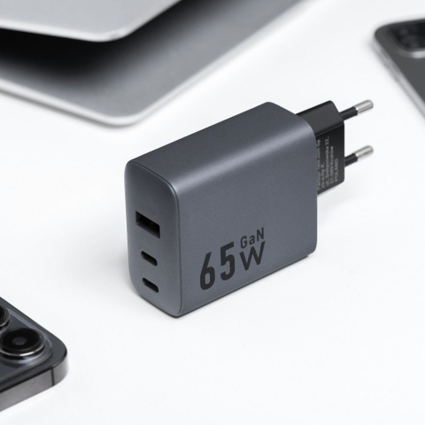 Încărcător rețea Forcell VT-42B 65W GaN USB-C + USB-C + USB-A PD QC4.0 [1]