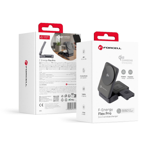 Incarcator Wireless Forcell F-Energy Flex Pro F-05 3 in 1 Qi2 Compatibil MagSafe, 20.5W, Argintiu [4]
