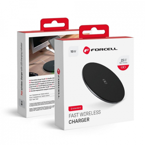Încărcător Wireless Forcell F-Energy QI 15W + Cablu USB-C, Negru – Rapid, Elegant și Fără Fire [6]