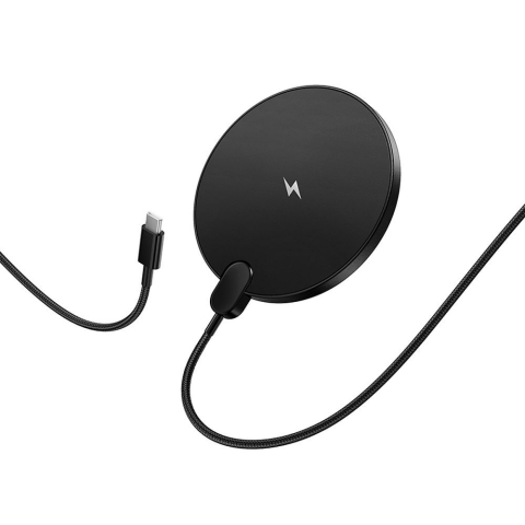 Incarcator Wireless HOCO CW62 Peak 15W cu Afisaj LED si Cablu USB-C, Negru [3]