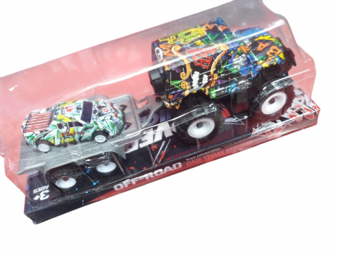 Set / masini - Mașină Off-Road cu Remorcă – Jucărie de Aventura pentru Copii