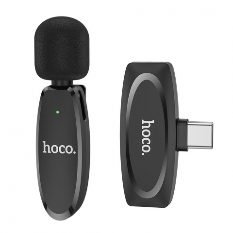 Diverse - Microfon Lavalier Wireless Hoco Type-C L15, Negru