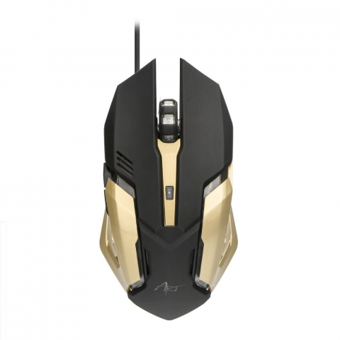 Mouse cu Fir ART AM-98, USB-A, 2400 DPI, Negru-Auriu – Eleganță și Precizie [2]