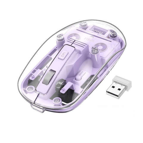 Tastaturi &Mouse-uri - Mouse Wireless GM29 Bluetooth 2.4G 1600 DPI Romantic Purple