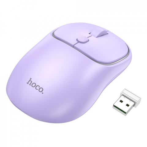 Tastaturi &Mouse-uri - Mouse Wireless Hoco GM25, 2.4GHz, 1600 DPI, Culoare Romantic Purple – Elegant & Silențios
