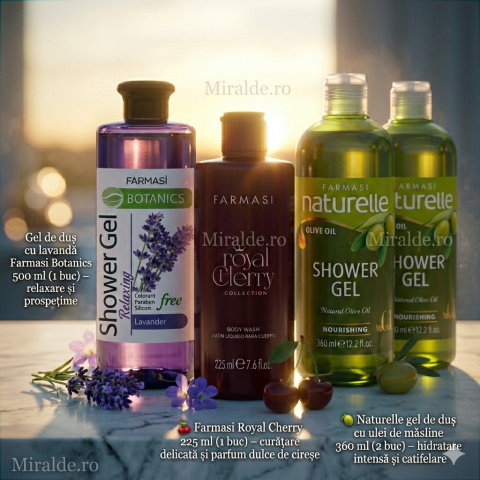 Pachet Geluri de Dus Farmasi Botanics Lavanda + Royal Cherry + Naturelle Masline [0]