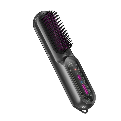 Îngrijire Păr - Perie Electrica de Indreptat Parul HOCO HP45, Fara Fir, 3 Trepte Temperatura, USB-C, Gri