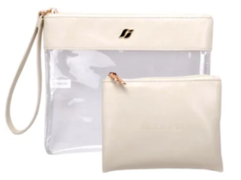 Accesorii Beauty - Portfard 2 in 1 Bej – Organizator Cosmetice Elegant si Practic