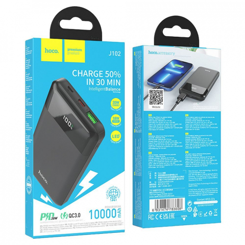 Powerbank HOCO 10000 mAh PD QC3.0 3A 20W J102 negru [4]