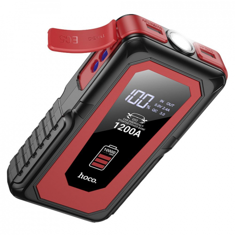Powerbank-uri - Powerbank Hoco 10000mAh cu Starter de Urgență pentru Mașină, 2.4A, 18W, Negru - QS3