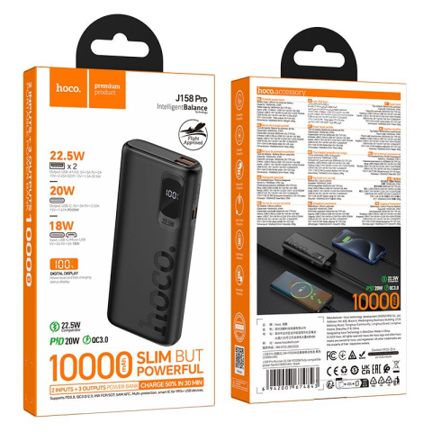 Powerbank HOCO J158 Pro 10000mAh 22.5W PD QC Slim Black [3]