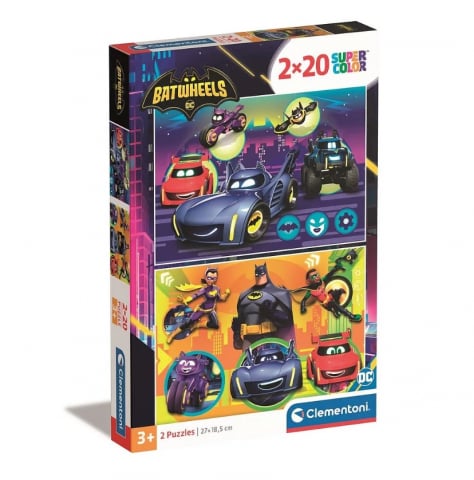 Puzzle copii - Puzzle Batman Batwheels - Set 2x20 Piese Clementoni