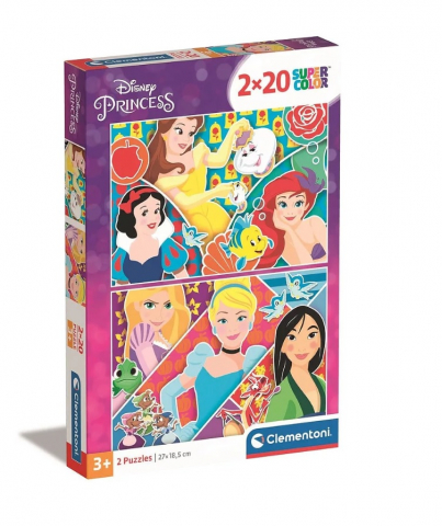 Puzzle copii - Puzzle Disney Princess - Set 2x20 Piese Clementoni