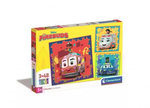 Puzzle copii - Puzzle Firebuds Vehicule de urgență 3x48 piese Clementoni