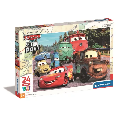 Puzzle copii - Puzzle Maxi - Disney Cars, 24 Piese, 62x42 cm, SuperColor