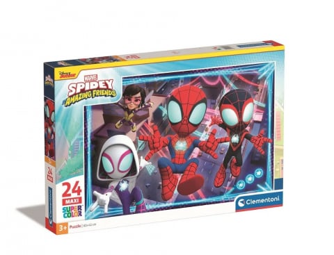 Jucarii si Gadget-uri copii - Puzzle Maxi Spiderman Spidey - 24 Piese Clementoni