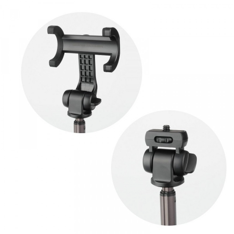 Selfie Stick Tripod Telescopic cu Telecomandă Bluetooth – Negru, Suport 3 în 1 pentru Telefon [3]