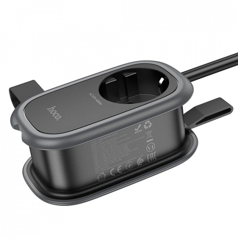 Prelungitor Multifuncțional Hoco, 1 Priză + 2 x USB-A + Type-C, 4000W, PD QC 3A 20W [5]