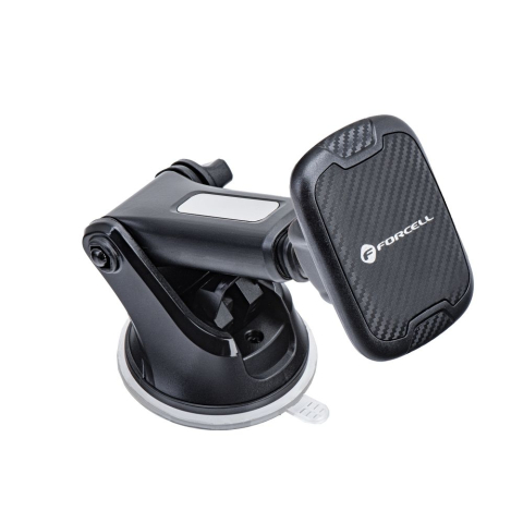 Suporturi auto - Suport Auto Magnetic Forcell F-Grip Carbon H-CT327 pentru Parbriz si Bord, Rotire 360°, Negru