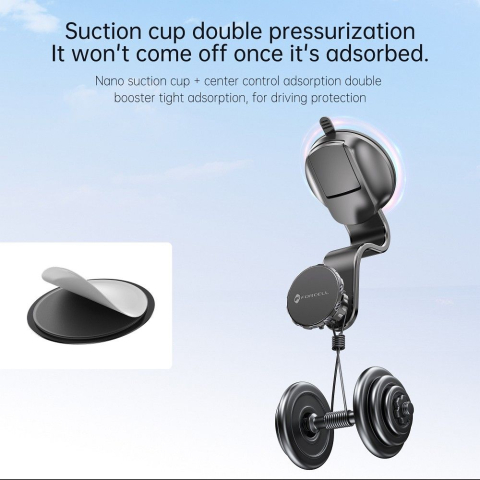 Suport Auto Magnetic Forcell F-Grip MagFlex pentru Parbriz, Bord si Grila Ventilatie, Rotire 360°, Negru [4]
