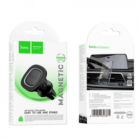 Suport auto magnetic HOCO pentru aerisire H72 negru gri metal [6]