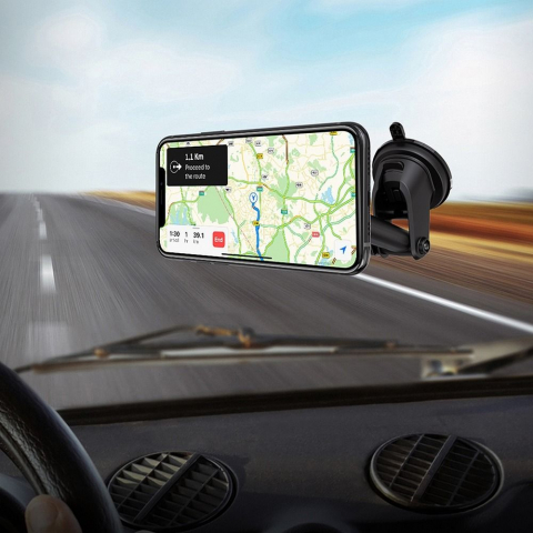 Suport Auto Magnetic HOCO pentru Parbriz / Consola Centrala CA67, Negru [4]