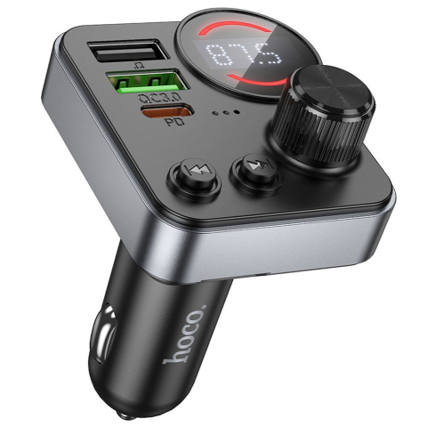 Transmitatoare audio FM - Transmitter Auto Bluetooth Hoco E86 FM cu Incarcare Rapida 48W USB-C si USB-A