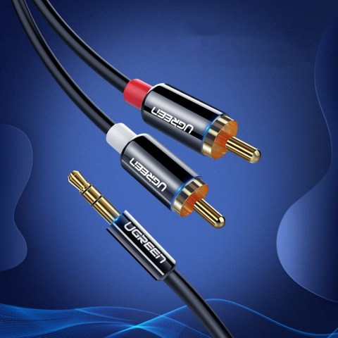 UGREEN cablu audio 2x RCA la 1x AUX 3.5mm, 1.5m, negru (model AV116 / 10583) [2]