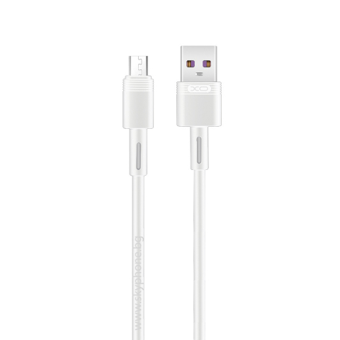 Cabluri - XO cablu USB-A la Micro USB, 1m, 5A, alb (model NB-Q166)